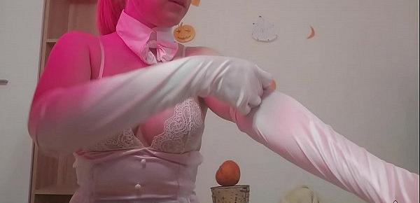 Horny Bunny Plays with Vibrator on the Eve of Halloween